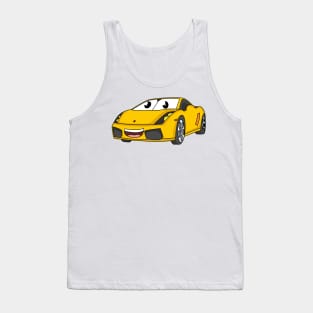 Cute happy yellow sports car cartoon Tank Top